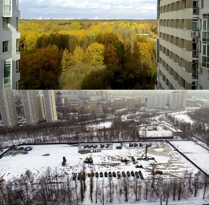 Вырубка лесов в Москве в 2023 году для ПВО
