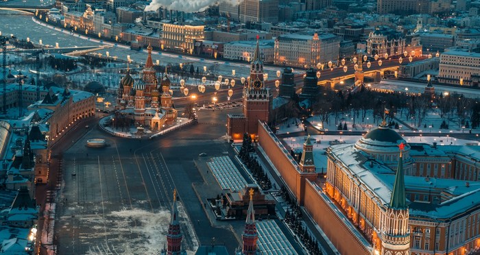 15 фото зимней Москвы, снято с высоты дроном